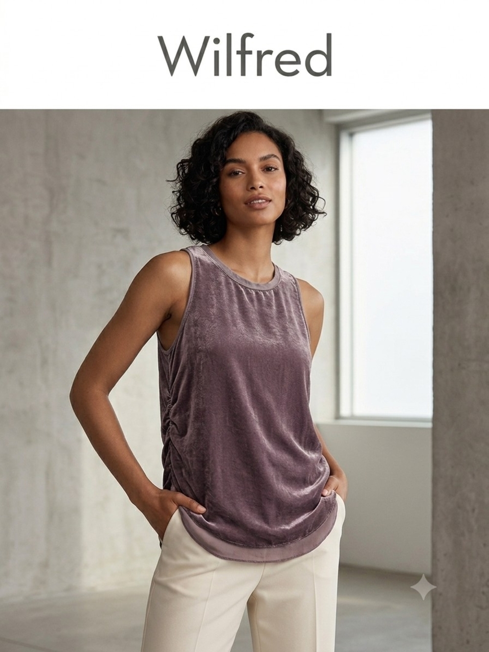 Wilfred With Silk Velvet Tank Top in Dusty Mauve Ptp 15,5"